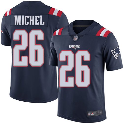 New England Patriots Football 26 Rush Vapor Untouchable Limited Navy Blue Men Sony Michel NFL Jersey